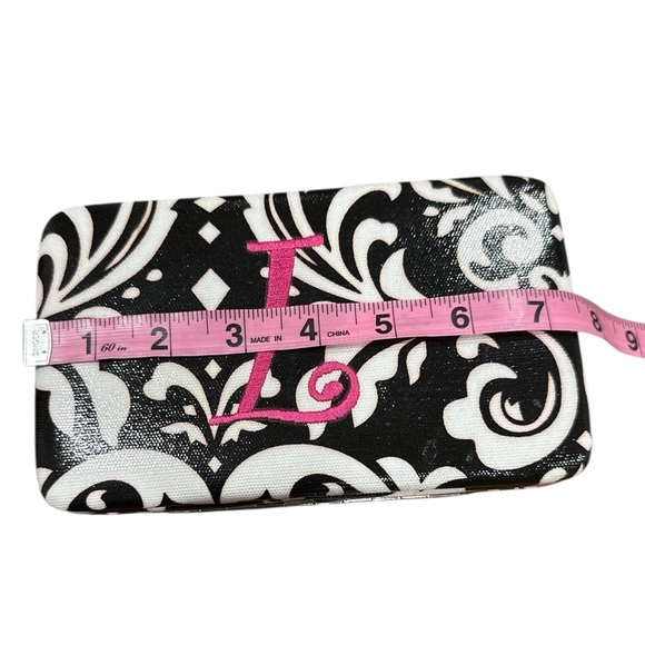 Women’s Paisley black white and pink wallet. Letter L. - Picture 12 of 16